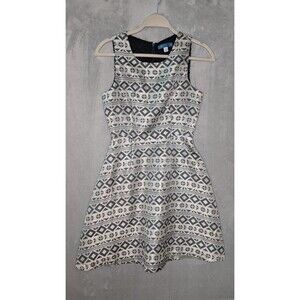 Pin + Larkin Gold Silver Metallic Cocktail Dress Sz XS Womens Party Wedding
